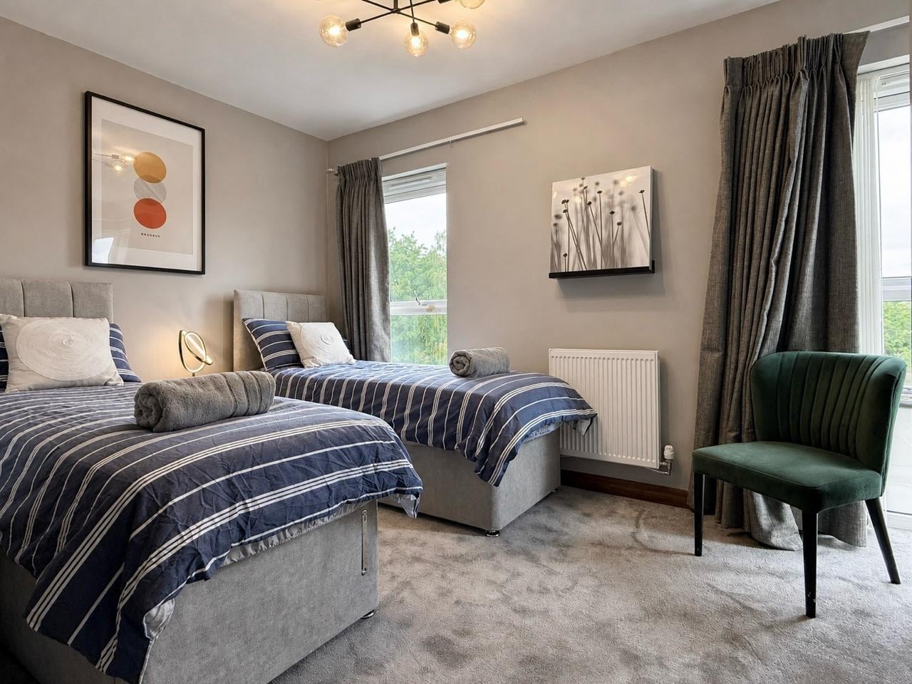 The Observatory, Cambridge: twin bedroom